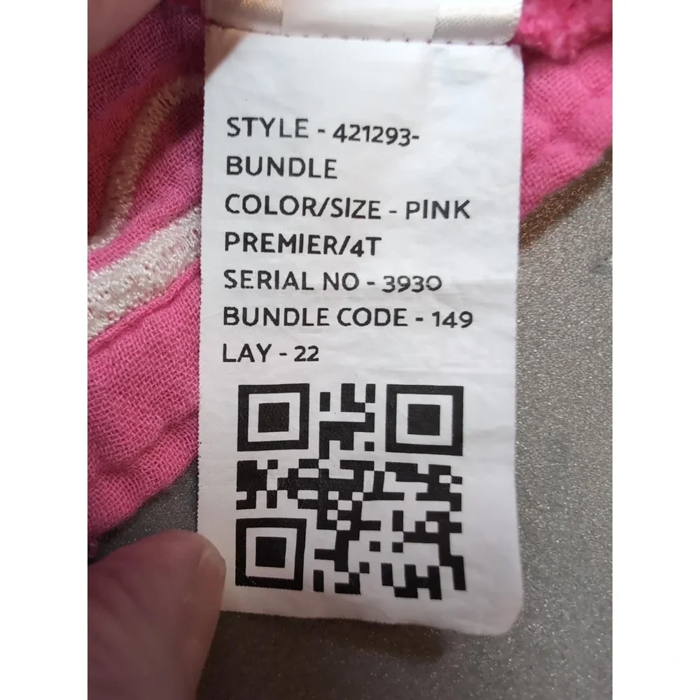 Old Navy Girls Pink Gauze Palm Tree Embroidered Cami Sundress 4T 421293-00